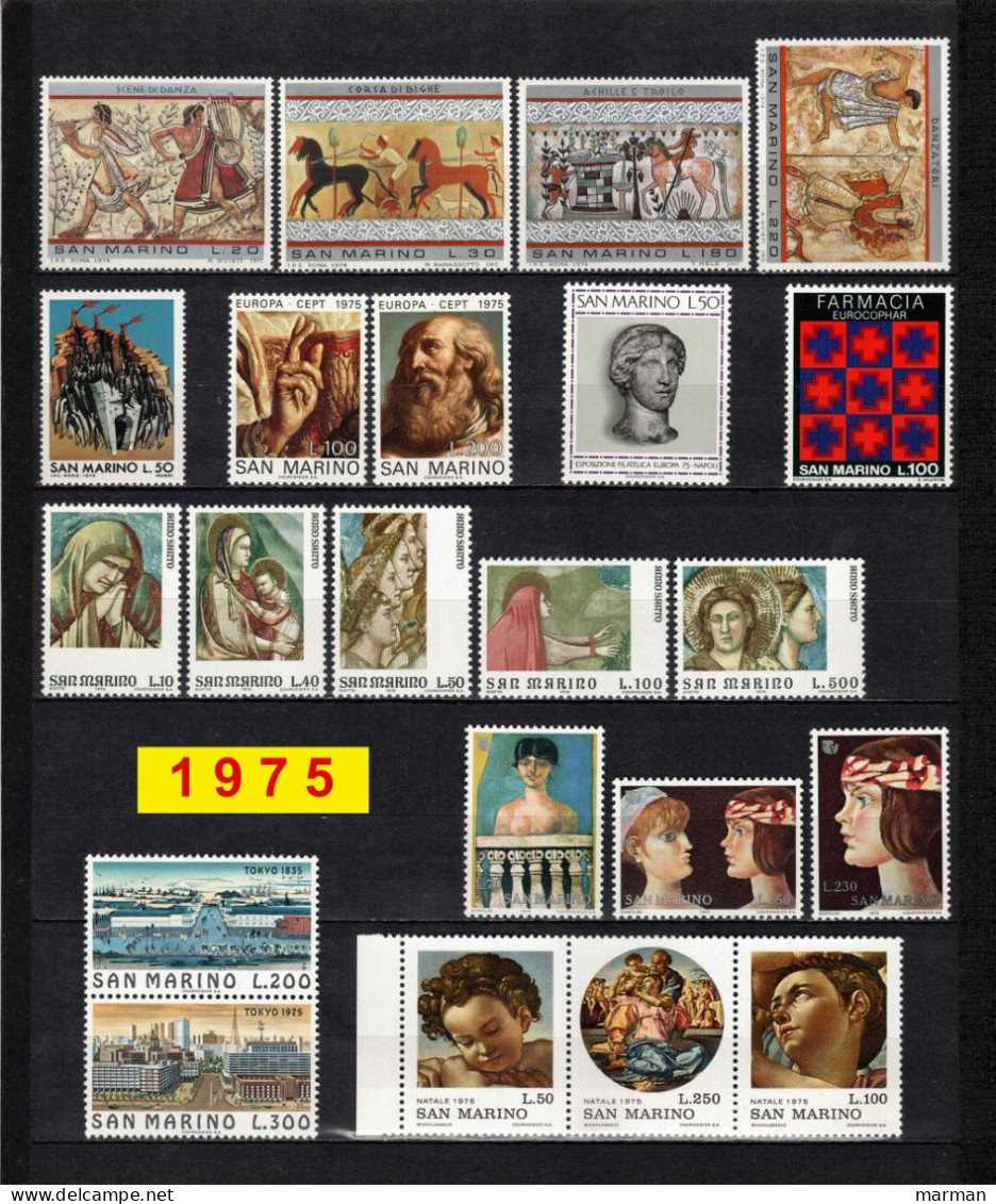 SAN MARINO 1971/1975 Annate COMPLETE Fbolli Nuovi **/MNH - Lots & Serien