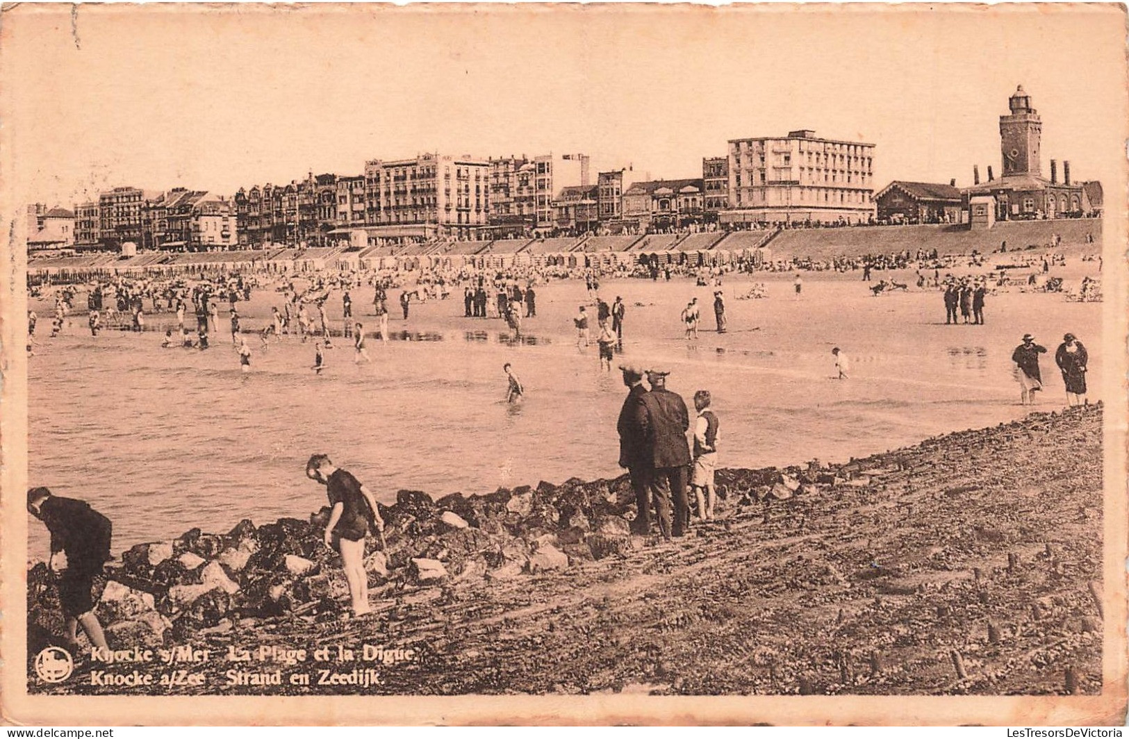 BELGIQUE - Heyst - La Plage Et La Digue - Animé - Carte Postale Ancienne - Heist