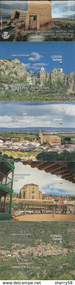 2018-ED. 5211 A 5214 EN CARNET - PUEBLOS CON ENCANTO. Villanueva De La Jara, Chinchón, Fornalutx, El Castell De Guadales - Blocs & Hojas