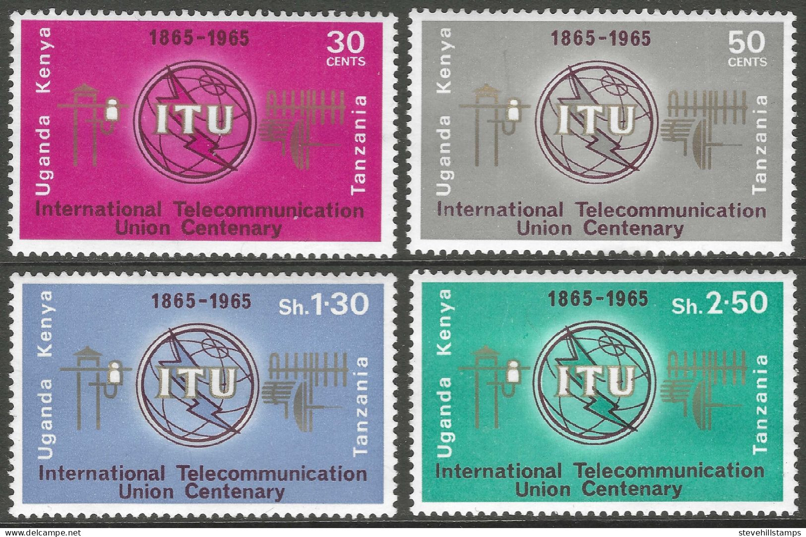 Kenya, Uganda & Tanganyika. 1965 ITU Centenary. MH Complete Set. SG 215-218 - Kenya, Uganda & Tanganyika