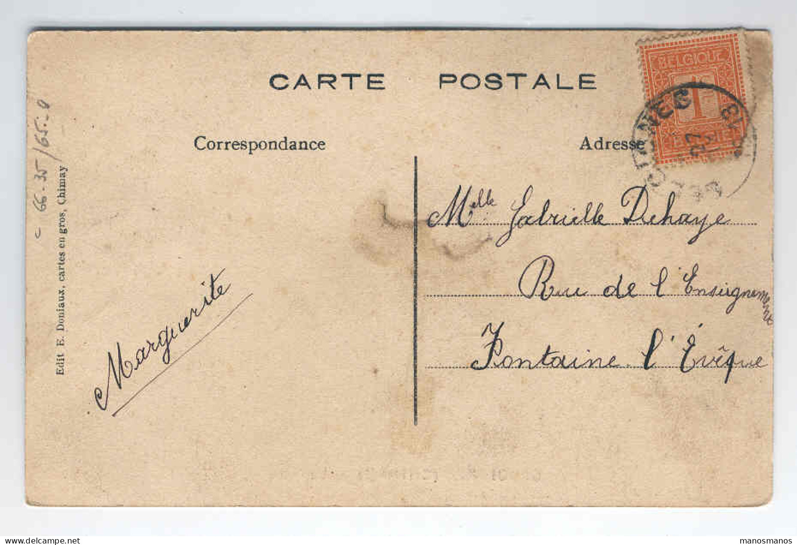 Carte-Vue Gare De SELOIGNES De La Compagnie Privée De CHIMAY - Cachet SELOIGNES 1913  --  DT055 - Nord Belge