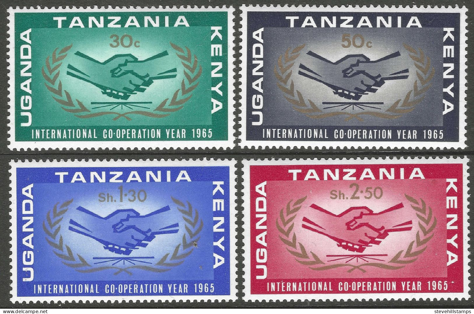 Kenya, Uganda & Tanganyika. 1965 International Cooperation Year. MH Complete Set. SG 219-222 - Kenya, Uganda & Tanganyika