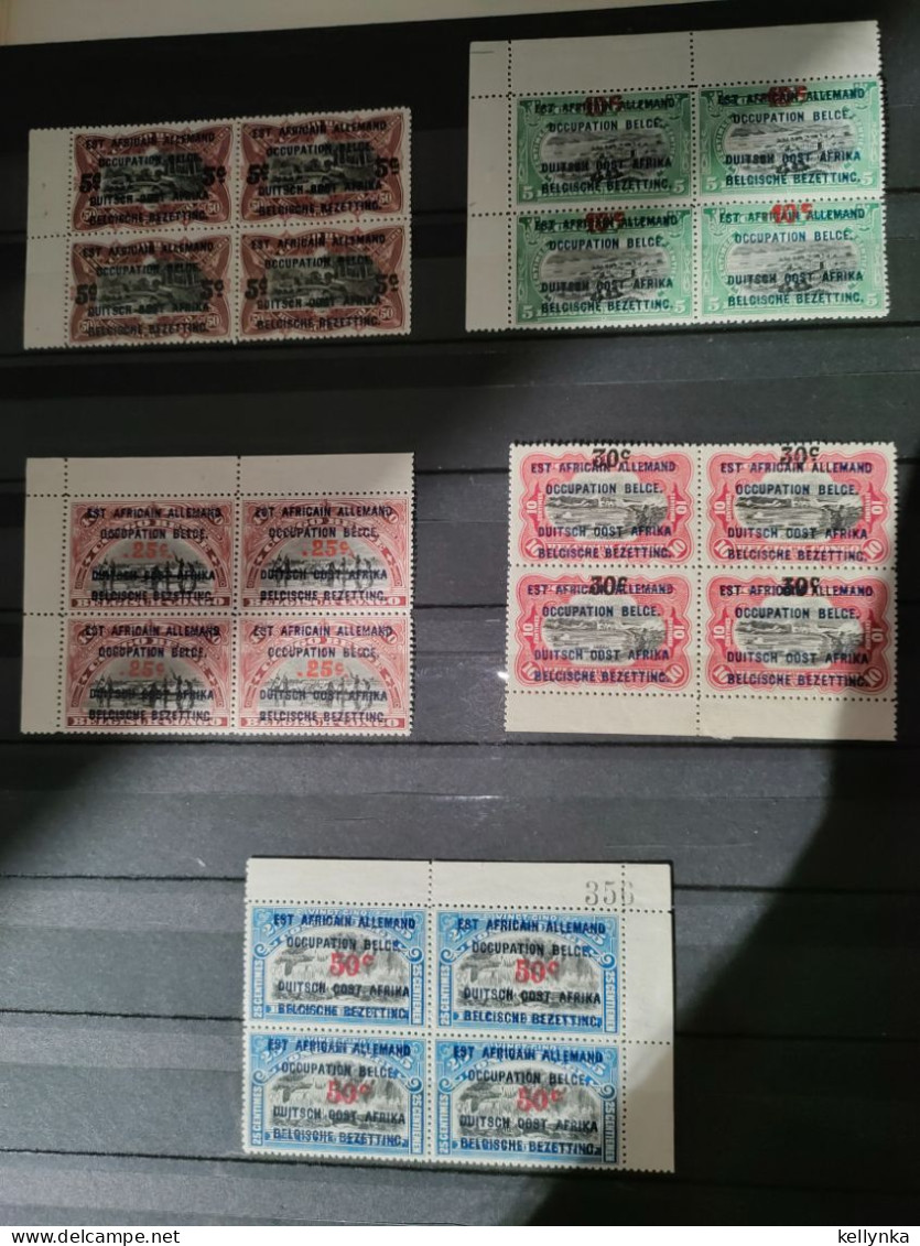 Ruanda Urundi - 45/49 - Blocs De 4 - Surcharges De Malines - 1922 - MNH - Nuevos