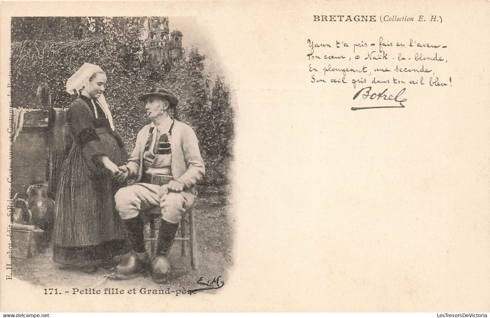 GENEALOGIE - Une Fille Et Son Grand Père - Carte Postale Ancienne - Genealogie