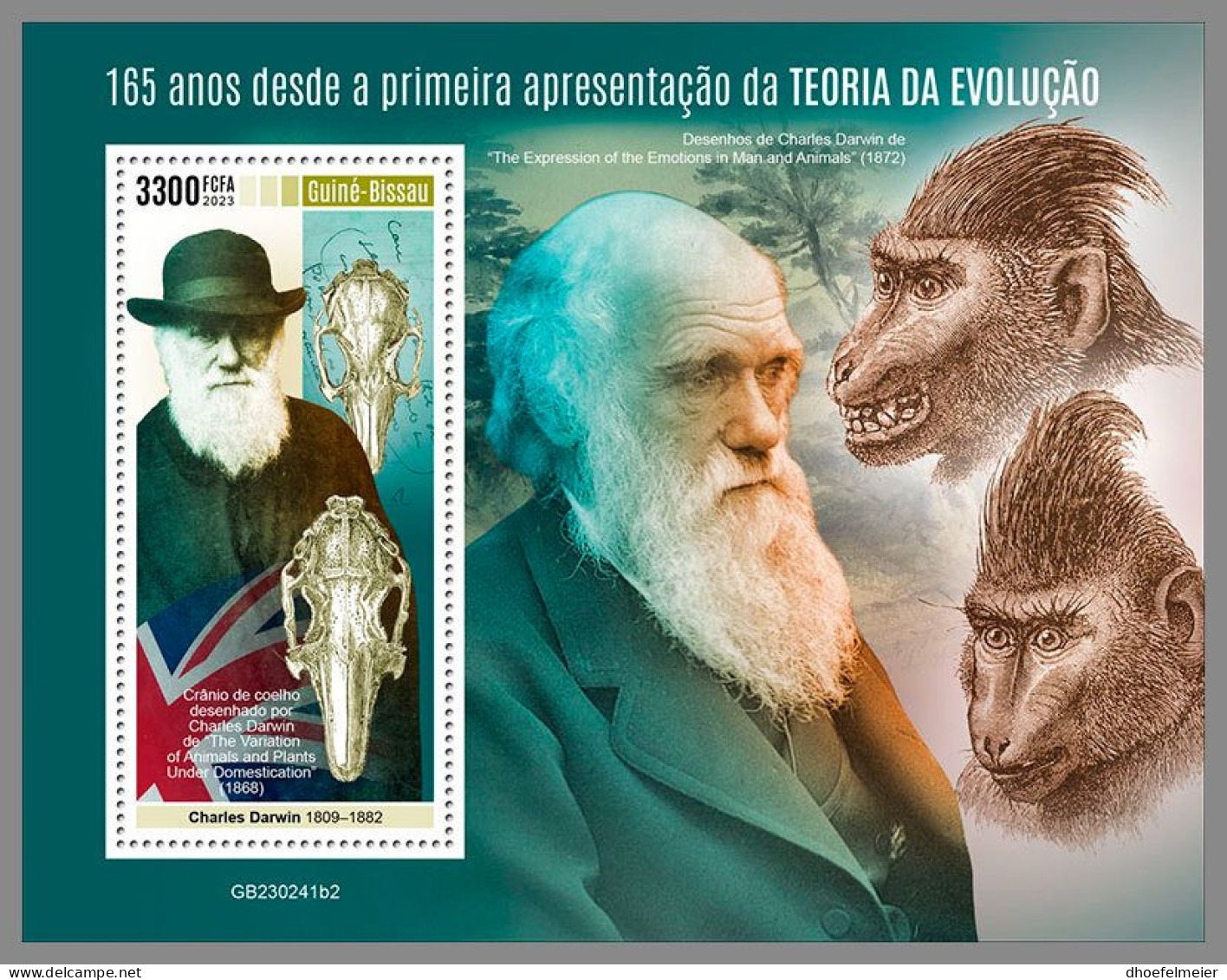 GUINEA-BISSAU 2023 MNH Theory Of Evolution Evolutionstheorie S/S II – OFFICIAL ISSUE – DHQ2346 - Natur