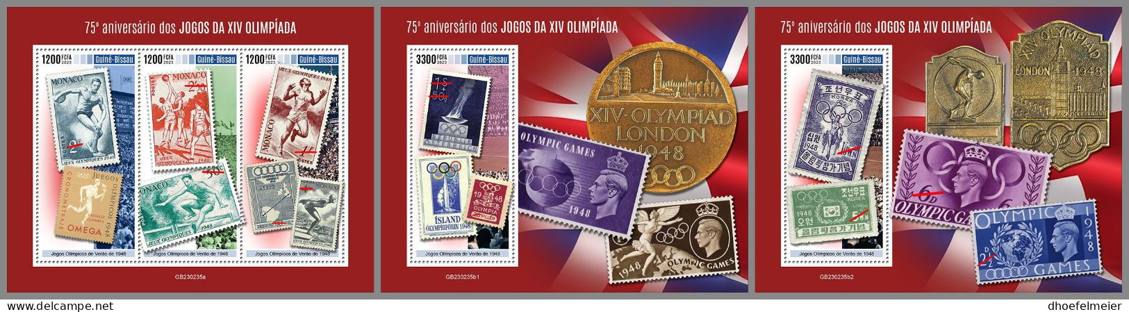 GUINEA-BISSAU 2023 MNH Games Of The XIV Olympiad Stamps On Stamps M/S+2S/S – OFFICIAL ISSUE – DHQ2346 - Verano 1948: Londres