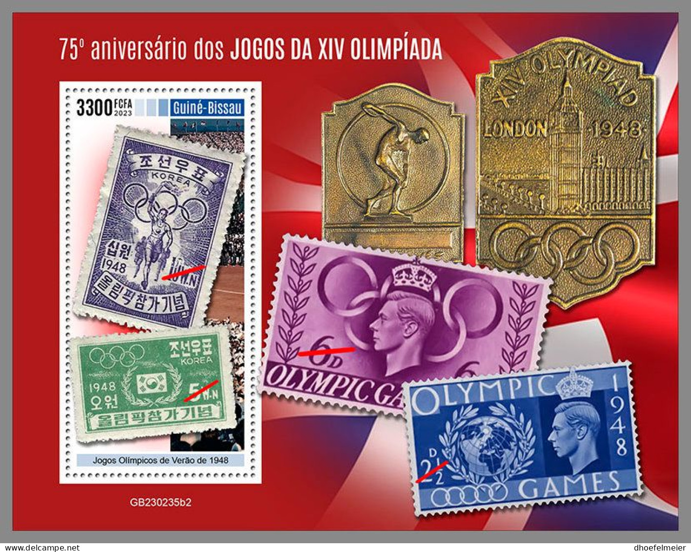 GUINEA-BISSAU 2023 MNH Games Of The XIV Olympiad Stamps On Stamps S/S II – OFFICIAL ISSUE – DHQ2346 - Verano 1948: Londres