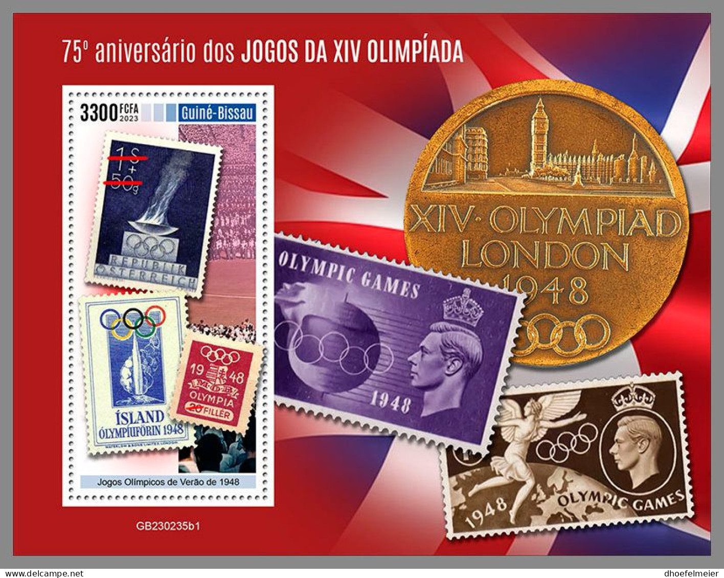 GUINEA-BISSAU 2023 MNH Games Of The XIV Olympiad Stamps On Stamps S/S I – OFFICIAL ISSUE – DHQ2346 - Verano 1948: Londres