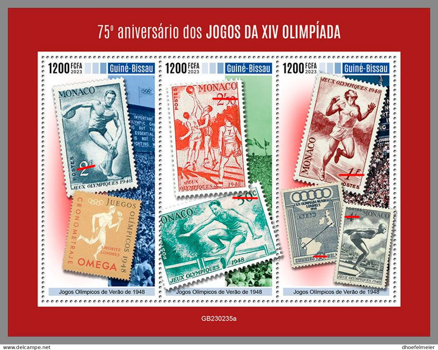 GUINEA-BISSAU 2023 MNH Games Of The XIV Olympiad Stamps On Stamps M/S – OFFICIAL ISSUE – DHQ2346 - Estate 1948: Londra