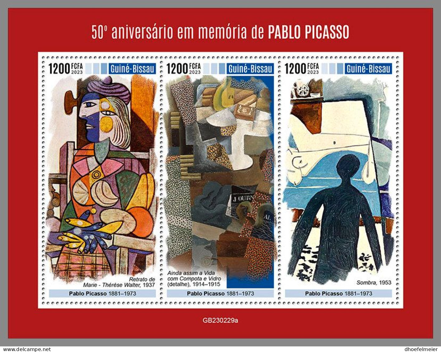 GUINEA-BISSAU 2023 MNH Pablo Picasso Paintings Gemälde Peintures M/S – OFFICIAL ISSUE – DHQ2346 - Picasso