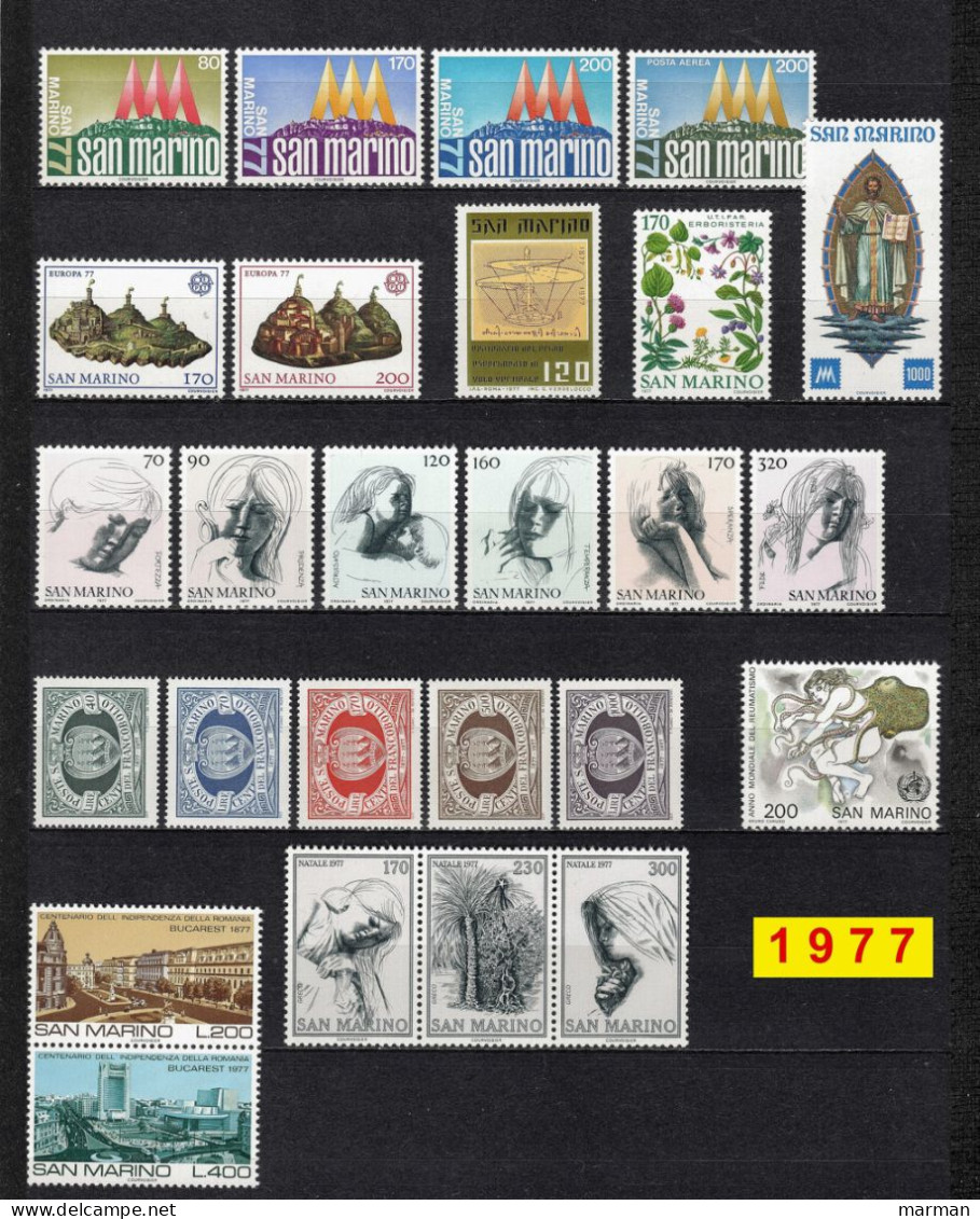SAN MARINO 1976/1980 Annate COMPLETE Fbolli Nuovi **/MNH - Collections, Lots & Séries