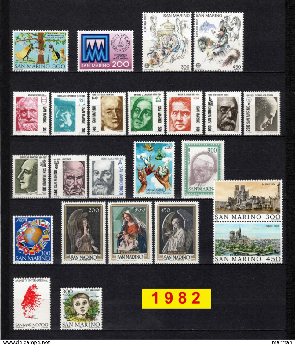 SAN MARINO 1981/1985 Annate COMPLETE Fbolli Nuovi **/MNH - Collezioni & Lotti