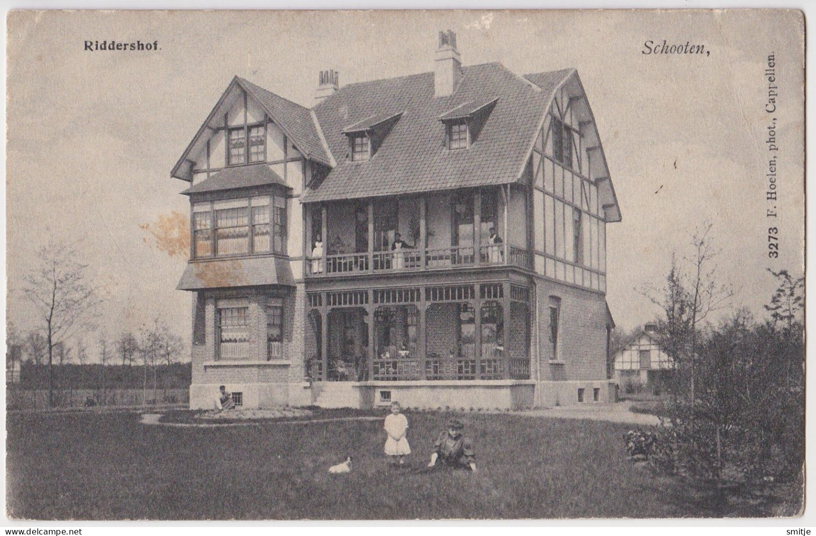 SCHOTEN 1908 VILLA KASTEEL RIDDERSHOF - KLEINE ANIMATIE - HOELEN KAPELLEN 3273 - Schoten