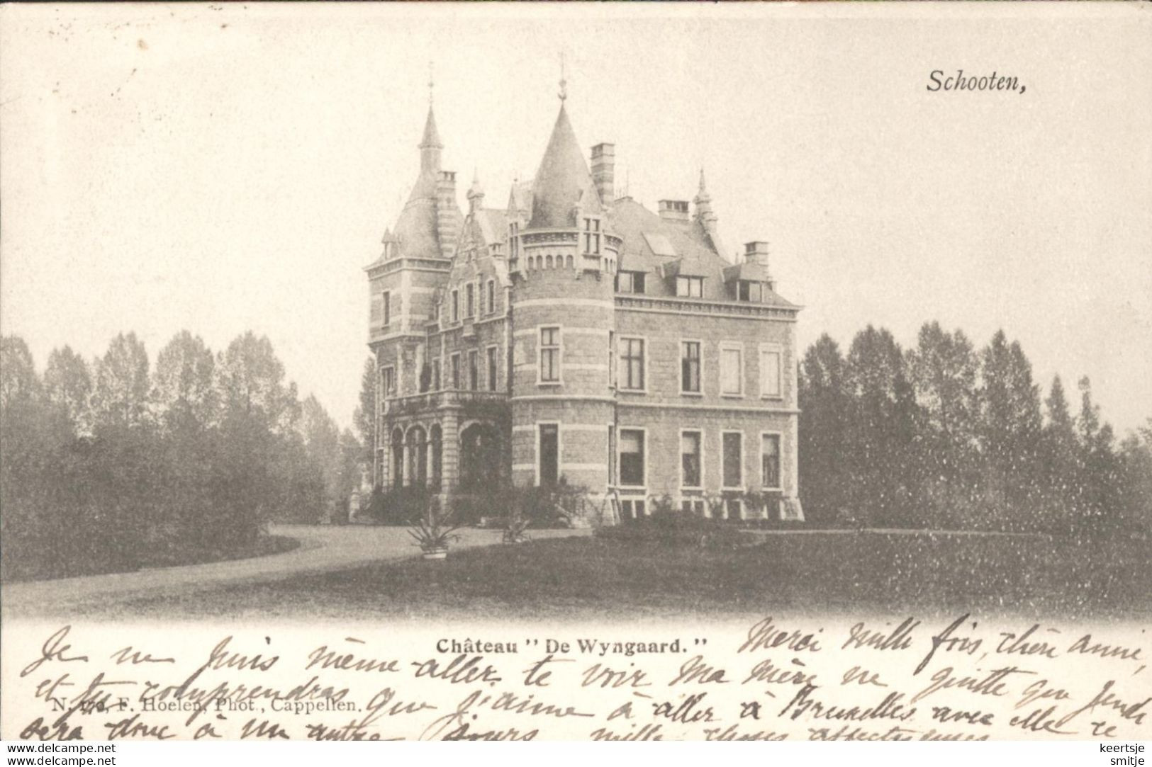 SCHOTEN 1901 VILLA KASTEEL DE WIJNGAARD - HOELEN KAPELLEN 170 - Schoten