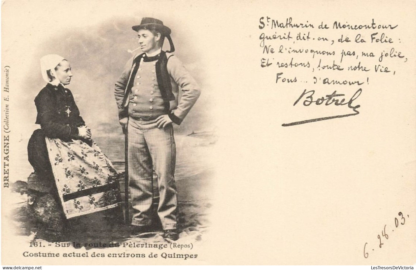 FRANCE - Quimper - Sur La Route Du Pèlerinage - Costume Des Environs De Quimper -  Carte Postale Ancienne - Quimper