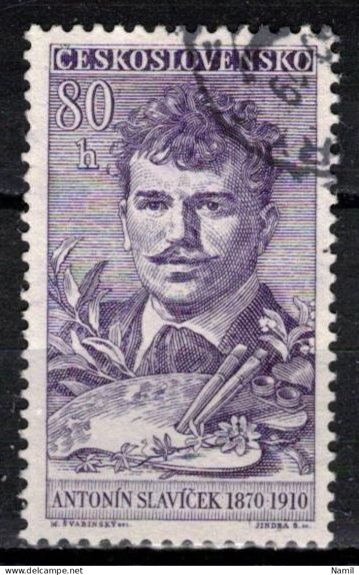 Tchécoslovaquie 1959 Mi 1144 (Yv 1029), Obliteré, Varieté Position 34/2 - Variétés Et Curiosités