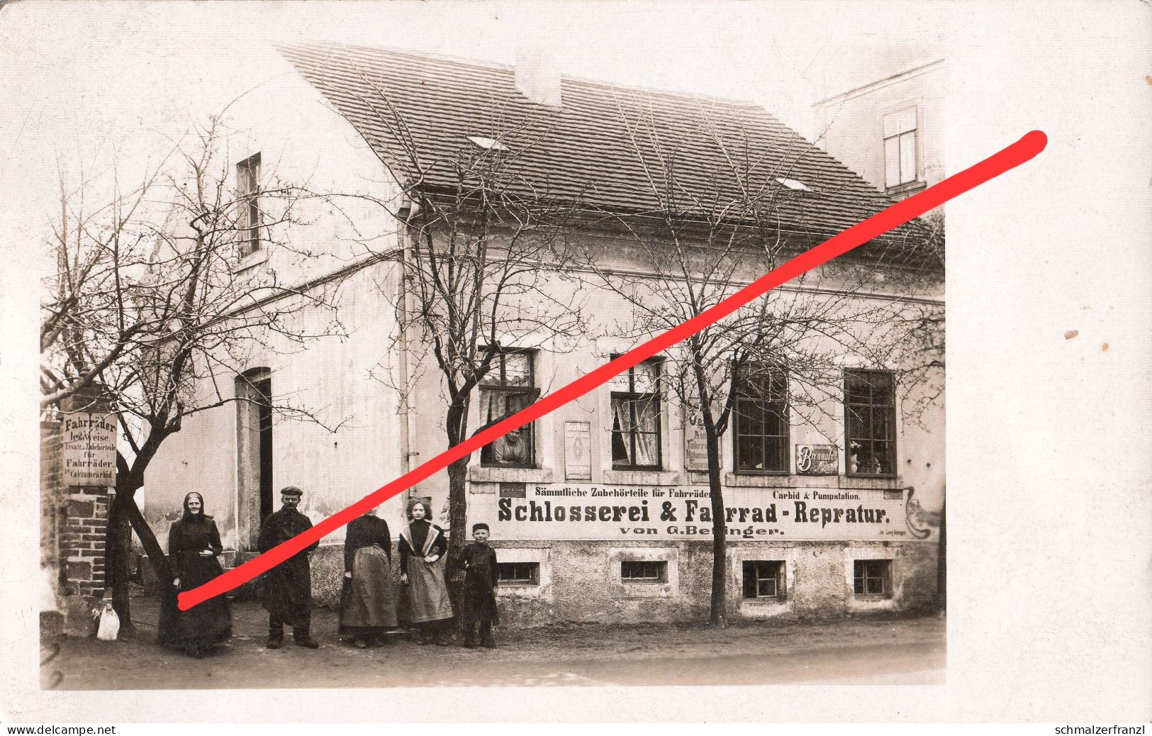 Foto AK Döbeln Bauchlitz Großbauchlitz Kleinbauchlitz Schlosserei Laden Georg Bettinger A Grimmaische Leipziger Straße - Döbeln