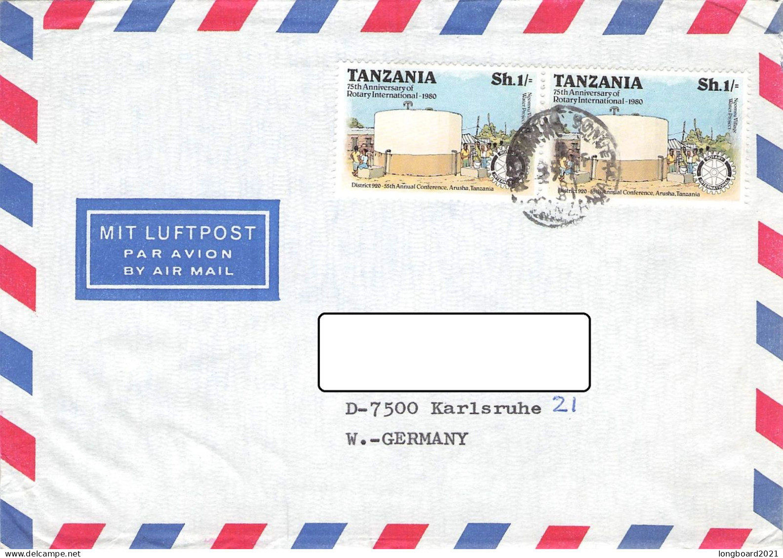 TANZANIA - AIRMAIL 1981 - KARLSRUHE/DE / 1305 - Tanzania (1964-...)