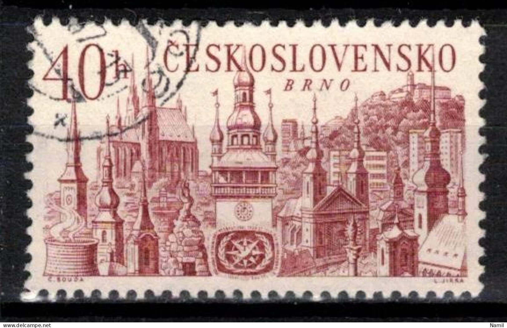Tchécoslovaquie 1967 Mi 1678 (Yv 1540), Obliteré, Varieté Position 46/1 - Errors, Freaks & Oddities (EFO)