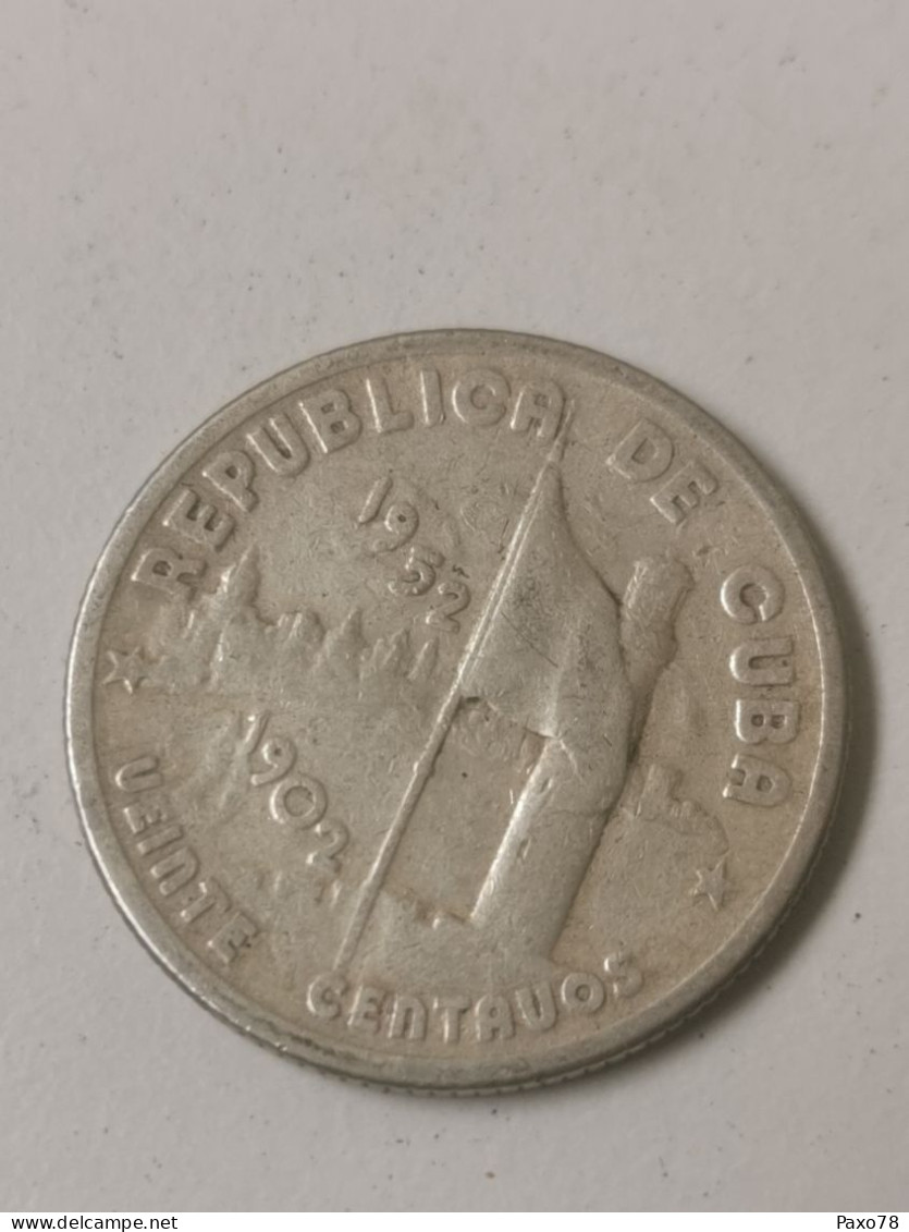 20 Centavos 50 Ans De La République, 1952 - Cuba