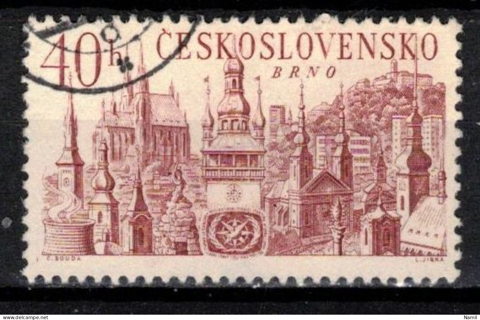 Tchécoslovaquie 1967 Mi 1678 (Yv 1540), Obliteré, Varieté Position 47/2 - Errors, Freaks & Oddities (EFO)