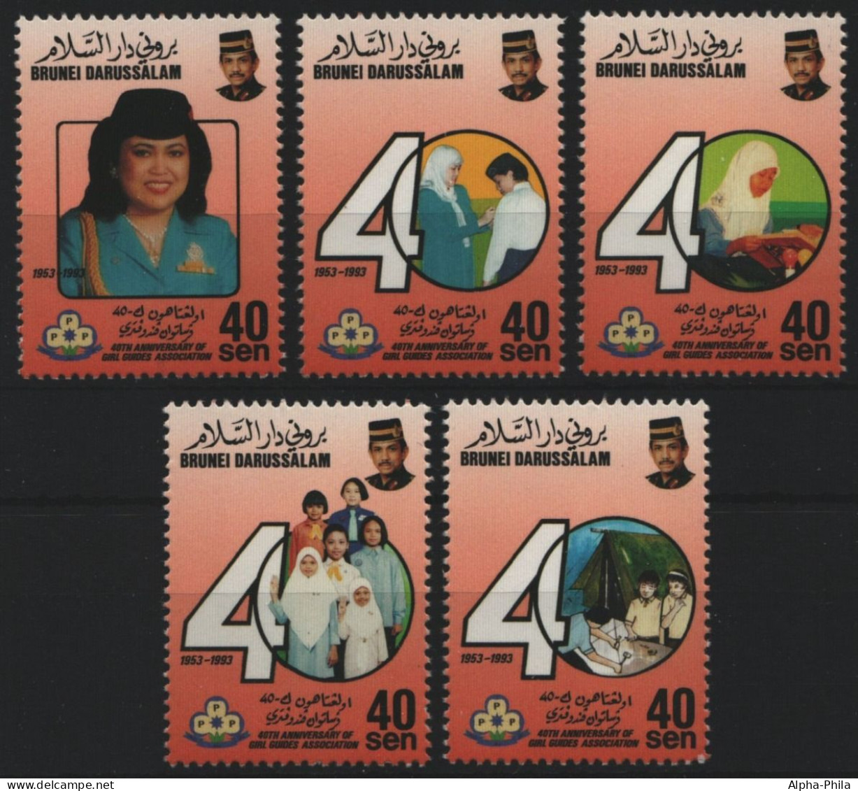 Brunei 1994 - Mi-Nr. 479-483 ** - MNH - Pfadfinder / Scouts - Brunei (1984-...)