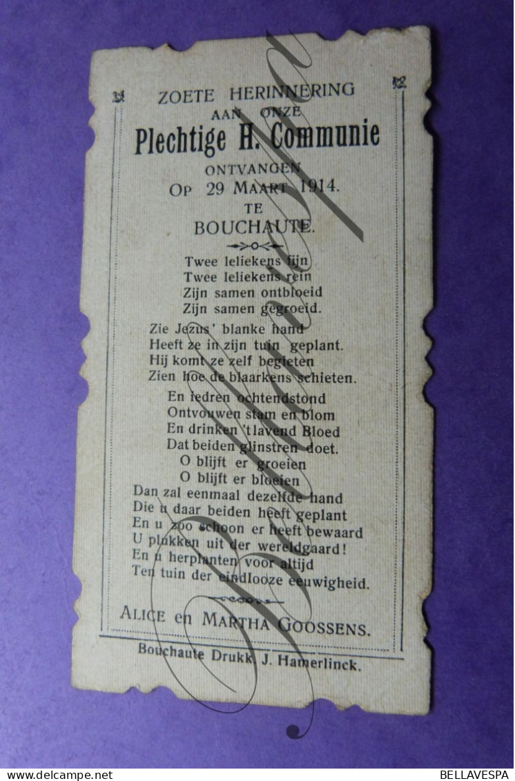 Gent 1925  Bouchaute -Goossens 1914 - 2 Prentjes - Communie