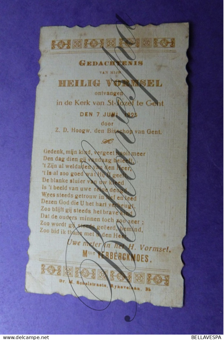 Gent 1925  Bouchaute -Goossens 1914 - 2 Prentjes - Kommunion Und Konfirmazion