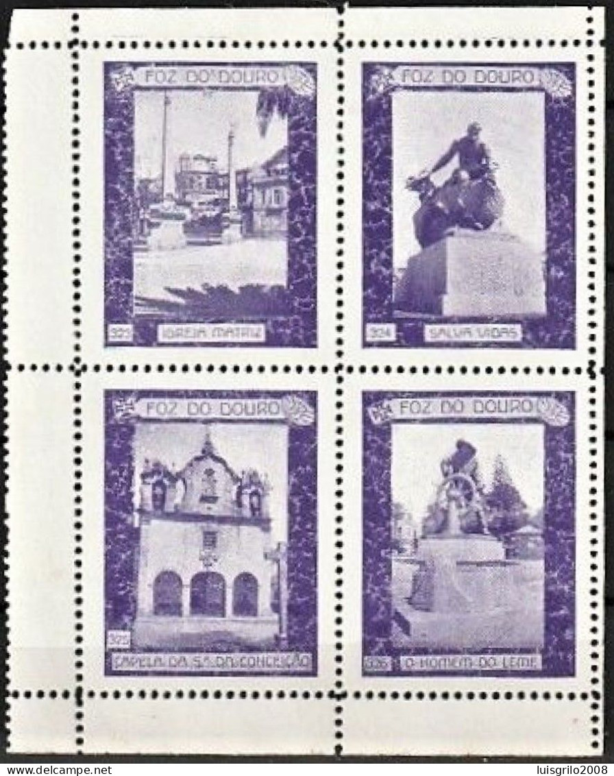 Portugal 1938, Porto Foz Do Douro - 4 Vignettes Touristiques/ 4 Vinhetas De Turismo -|- MNH - Emissioni Locali