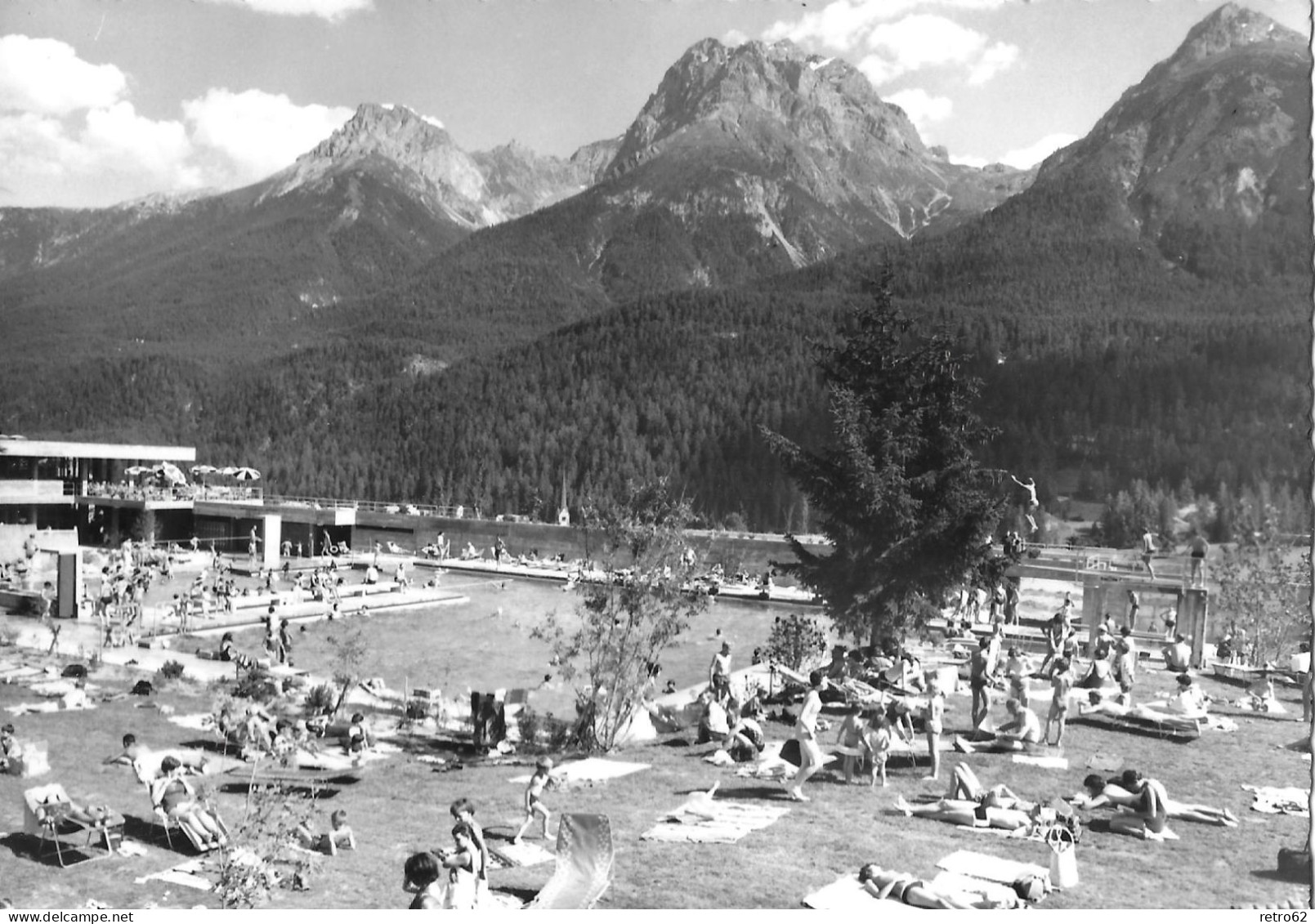 SCUOL / SCHULS ► Vollbesetztes Schwimmbad "Trü" Ca.1960 - Scuol