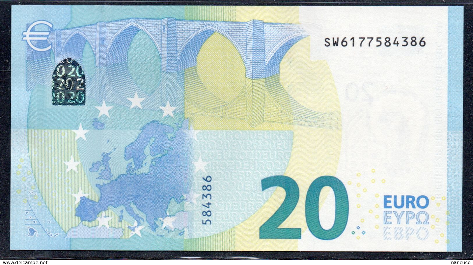 EURO 20  ITALIA SW S027  "17"  LAGARDE  UNC - 20 Euro