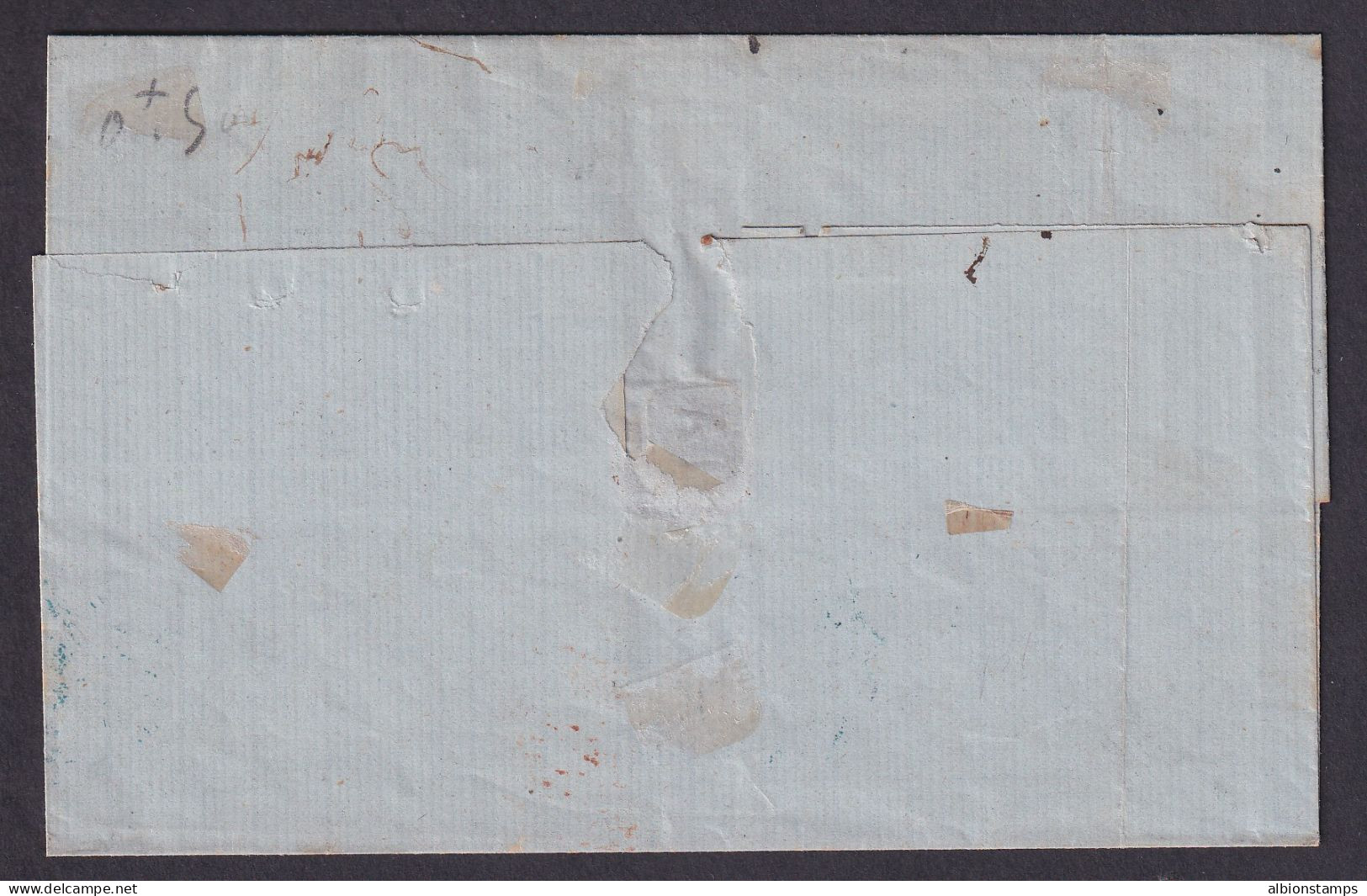 French India, Sc 3, 5 (Yv 3, 5) 10c Pairs On 1864 Cover From PONDICHERRY, Calves - Lettres & Documents