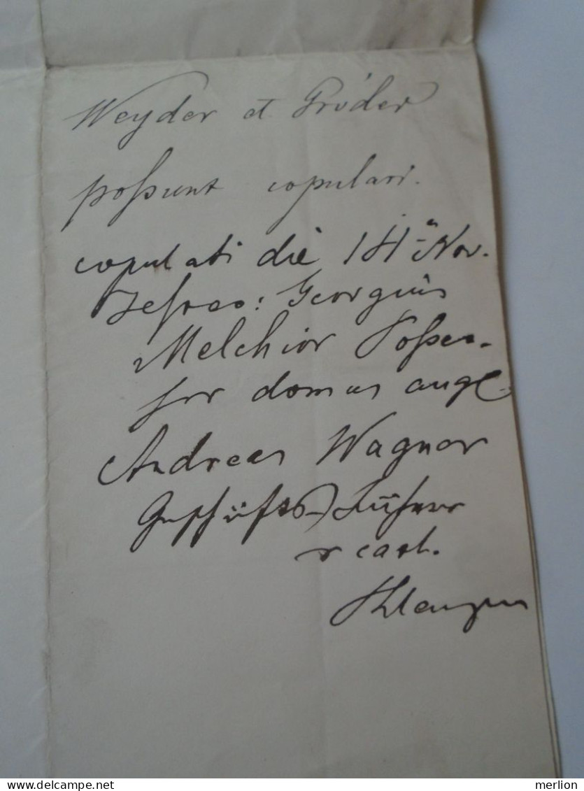 ZA470.7 Hungary  Old Document -  Carolum Laurentium Weyder And Emilia Anna Gróder - 1857  Pestinii  (Budapest) - Verloving