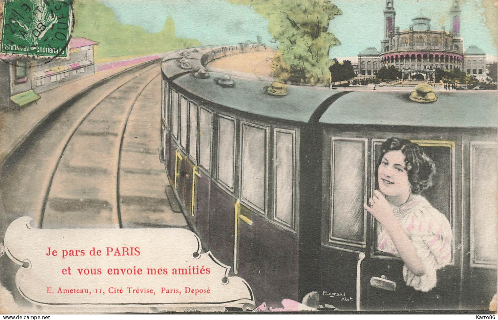 Paris * Je Pars De Paris Et Vous Envoie Mes Amitiés * Souvenir * Gare Train - Ohne Zuordnung