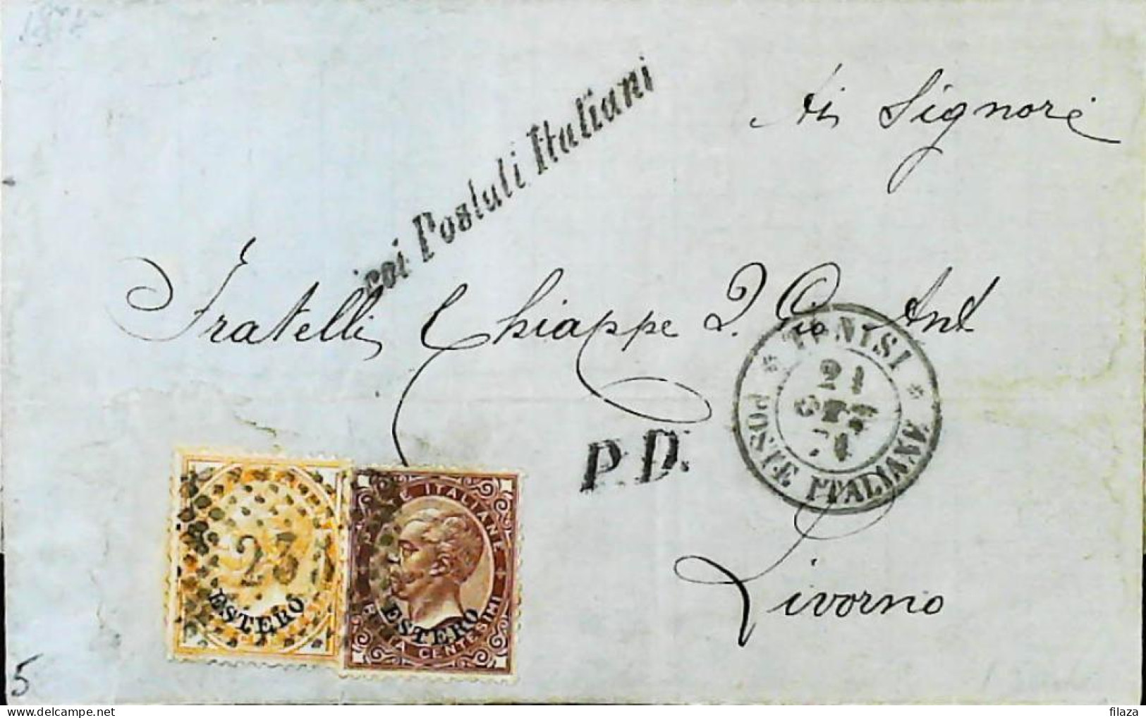 ITALIA / LEVANTE 1874 Lettera Da TUNISI - S5972 - Amtliche Ausgaben