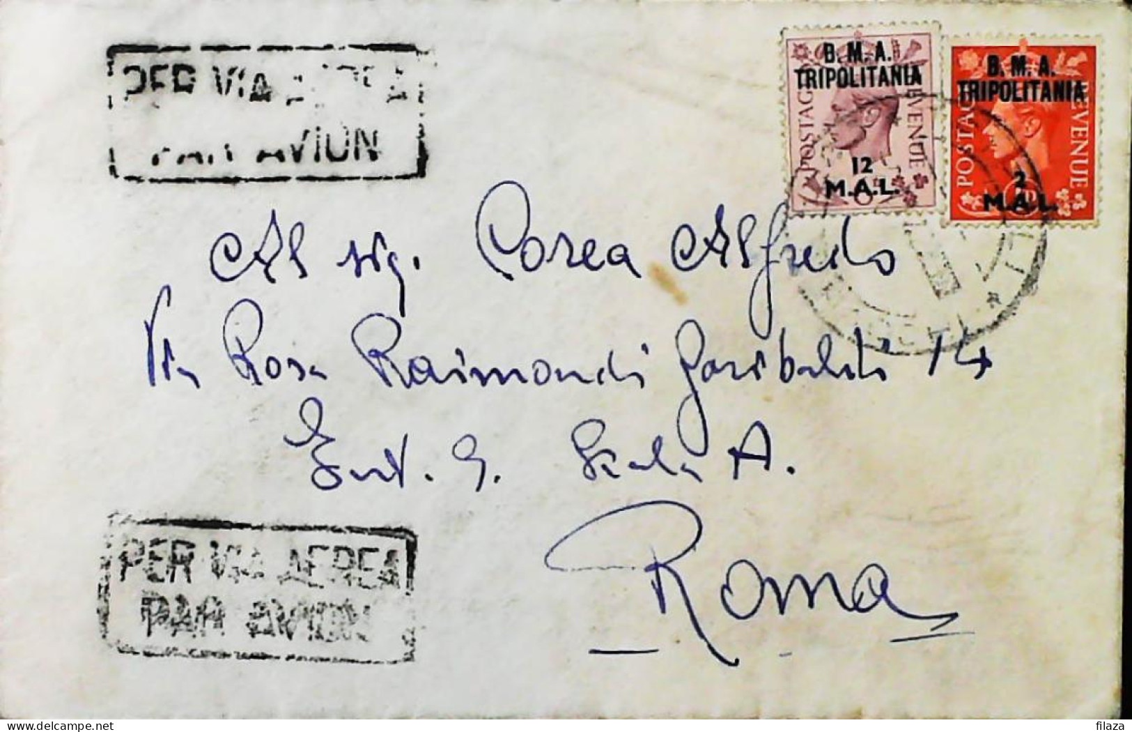 ITALIA - COLONIE OCCUPAZIONE BRITANNICA - B.M.A.TRIPOLITANIA - Lettera Da TRIPOLI 1948- ALVA S6055 - Occ. Britanique MEF