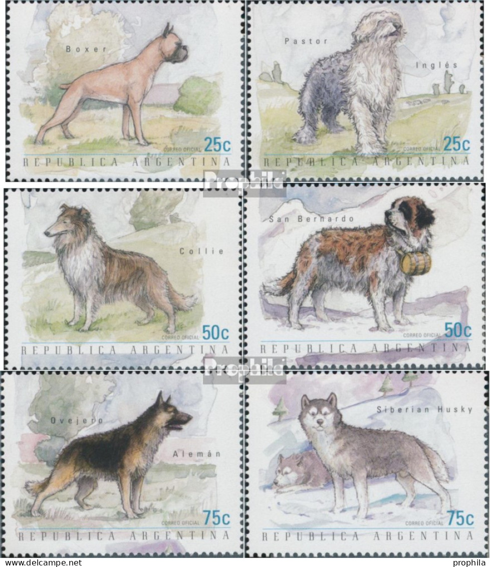 Argentinien 2489-2494 (kompl.Ausg.) Postfrisch 1999 Hunderassen - Nuevos