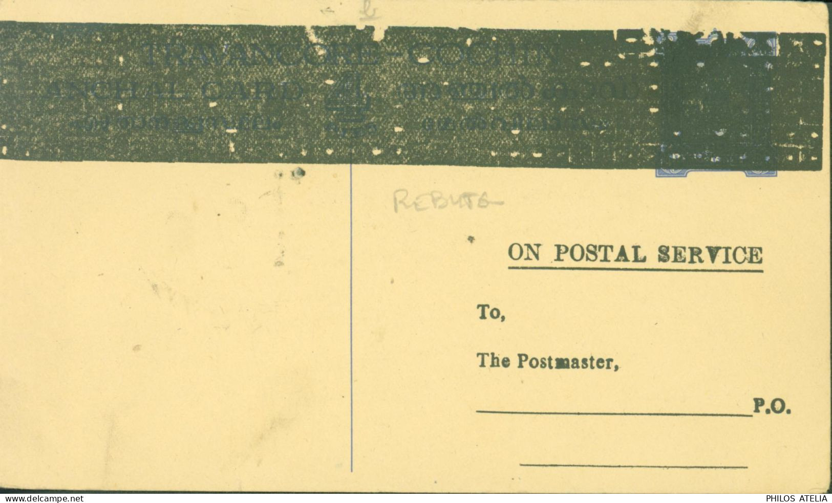 Inde Entier Annulé Mis Au Rebut On Postal Service - Other & Unclassified