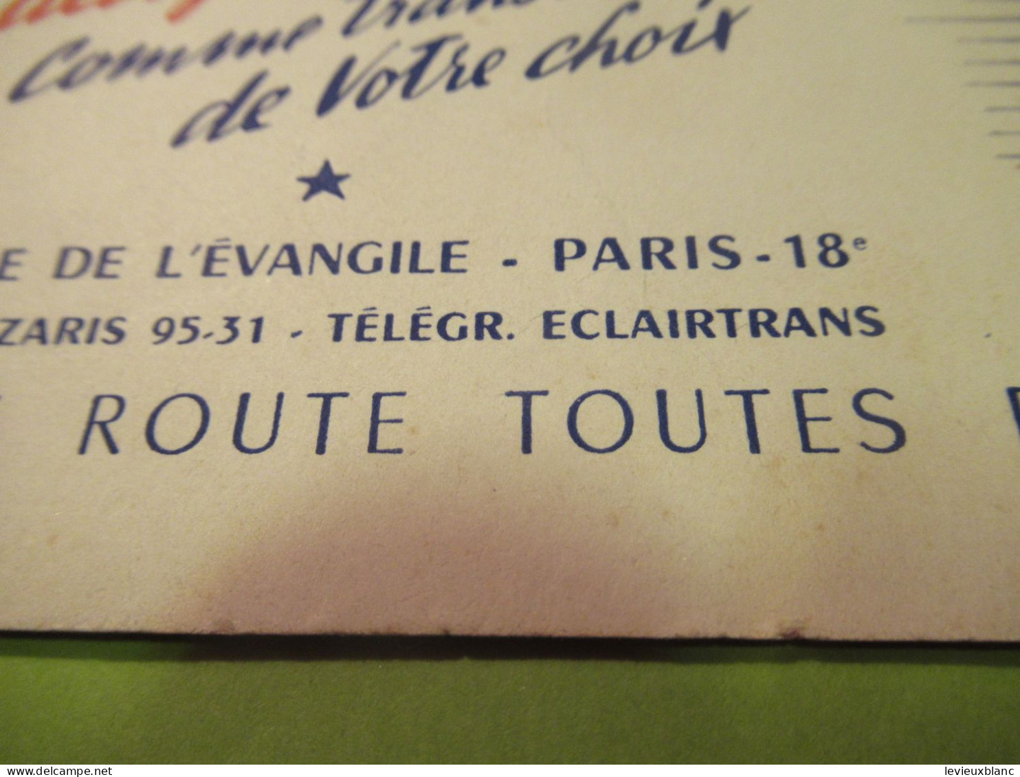 Buvard Ancien/Transport/ S.A. "ECLAIR"/Paris/Fer Et Route Toutes Destinations/Vers 1940-1960     BUV624 - Transports