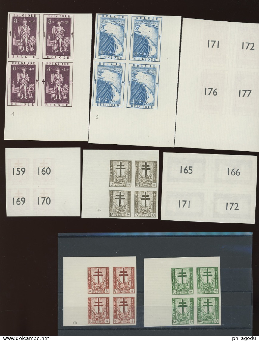 1952 Cantons 900/907   (tirage 25 Carrés) - 1941-1960