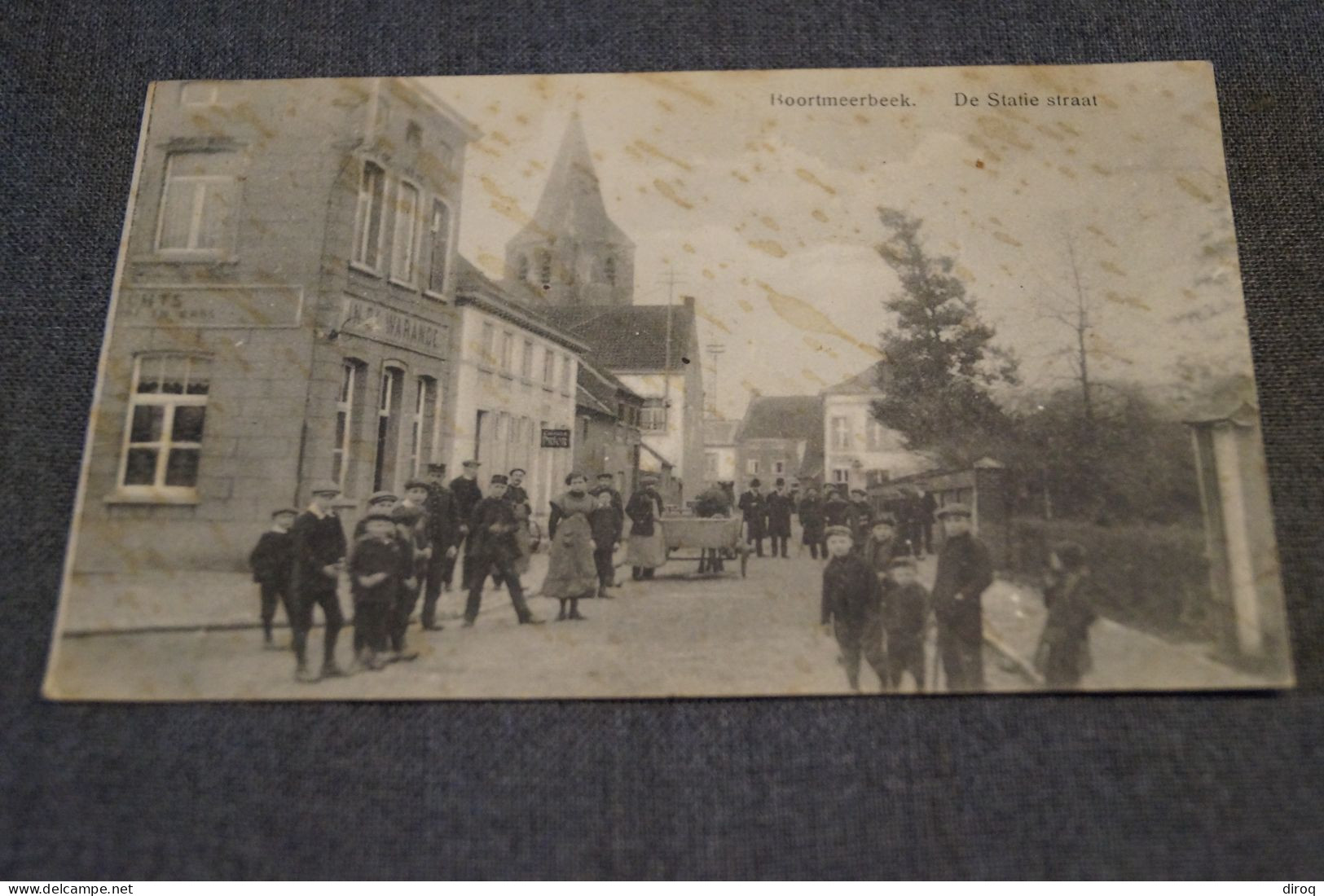 Boortmeerbeek De Statie Straat 1913 , Tram,belle Carte Ancienne,originale Pour Collection - Boortmeerbeek