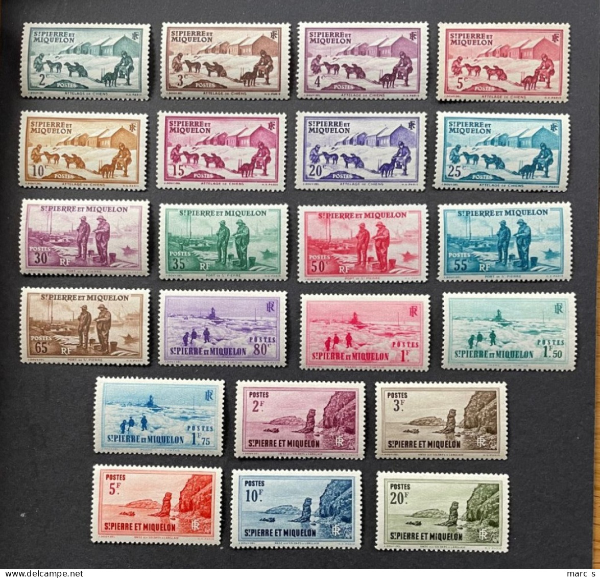 SPM 1938 - NEUF*/MH/VLH - LUXE - Série Complète YT 167 / 188 - Mi 170 / 191 - Unused Stamps