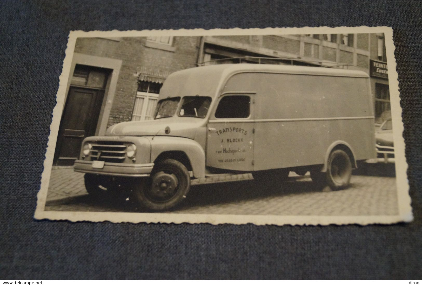 Carte Photo Ancienne, Transport J.Blockx,rue Hocheporte , Originale Pour Collection - Liege