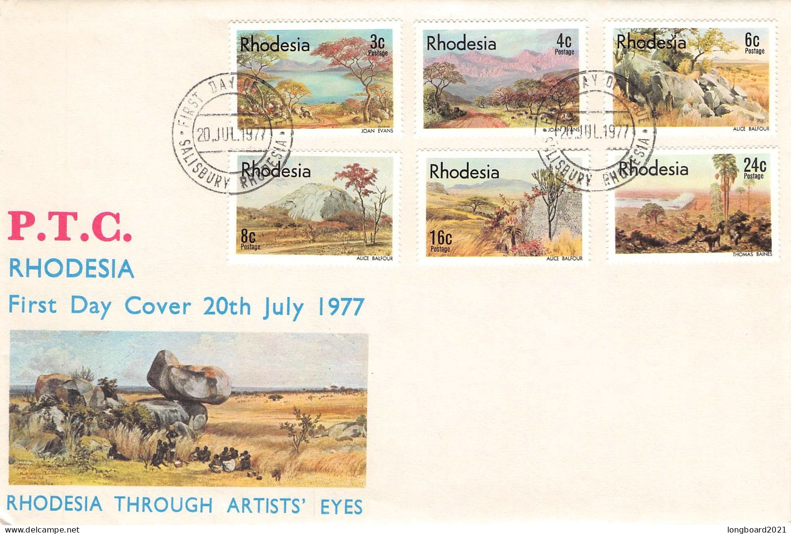 RHODESIA - FDC 1977 PAINTINGS Mi 194-199 / 1319 - Rodesia (1964-1980)