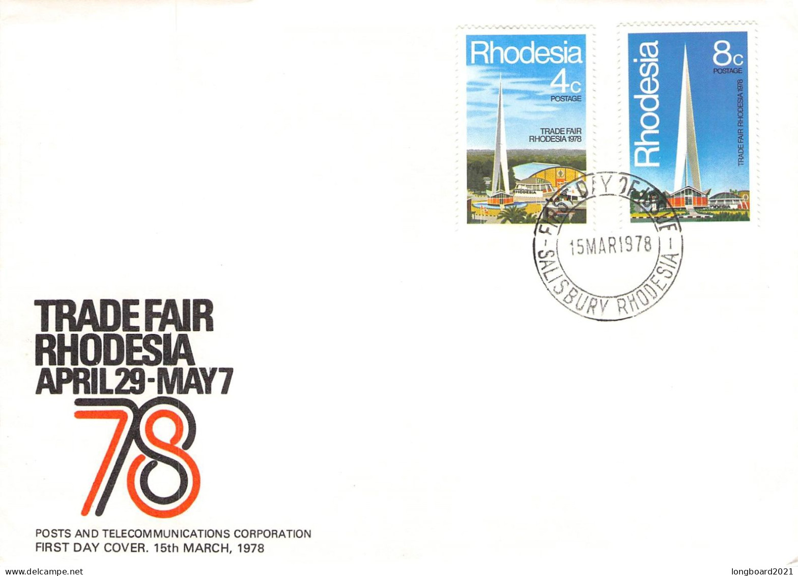 RHODESIA - FDC 1978 TRADE FAIR Mi 204/5 / 1320 - Rhodesien (1964-1980)