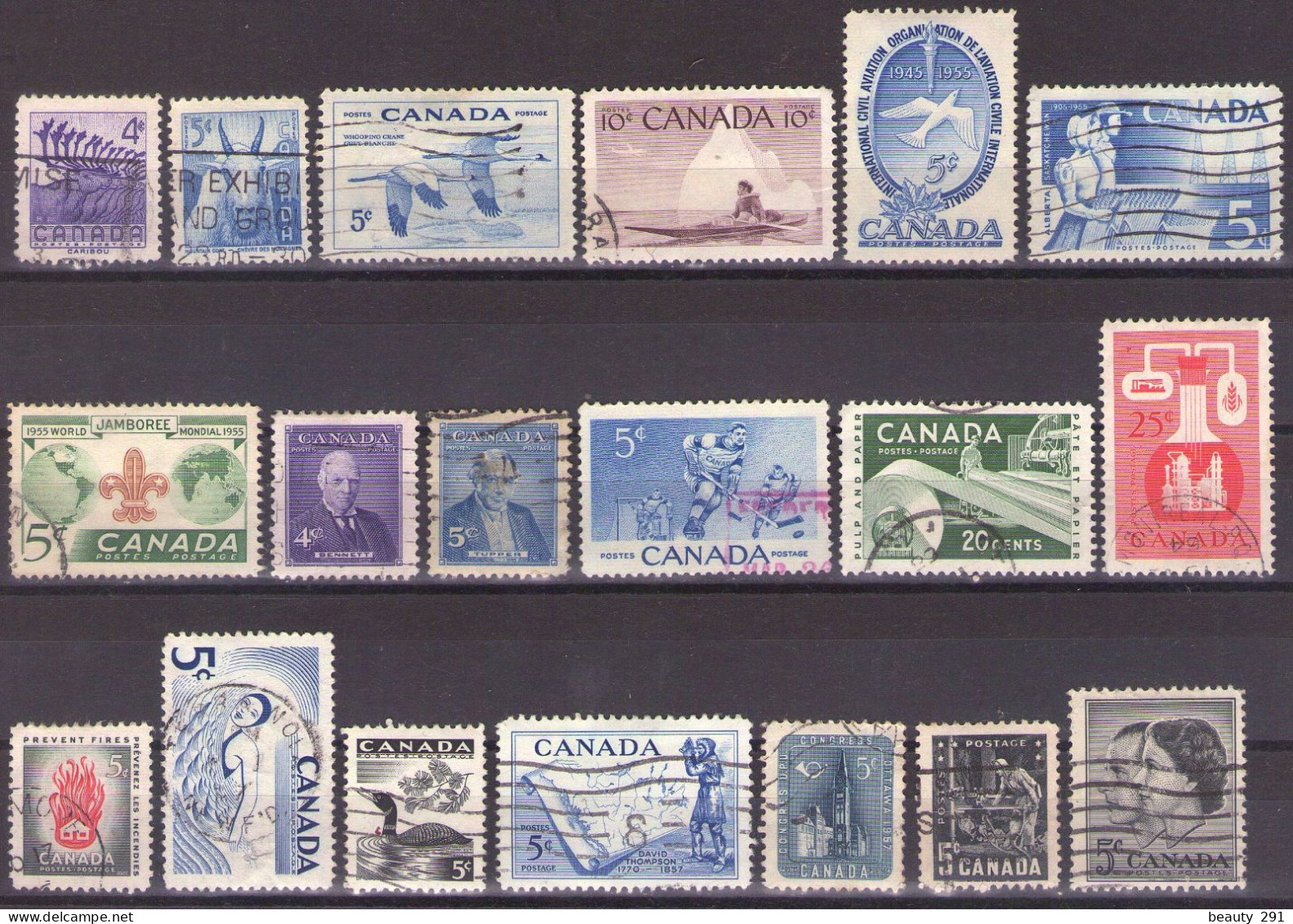 Canada 1955-1958 - ELIZABETH II  - LOT - USED - Usati