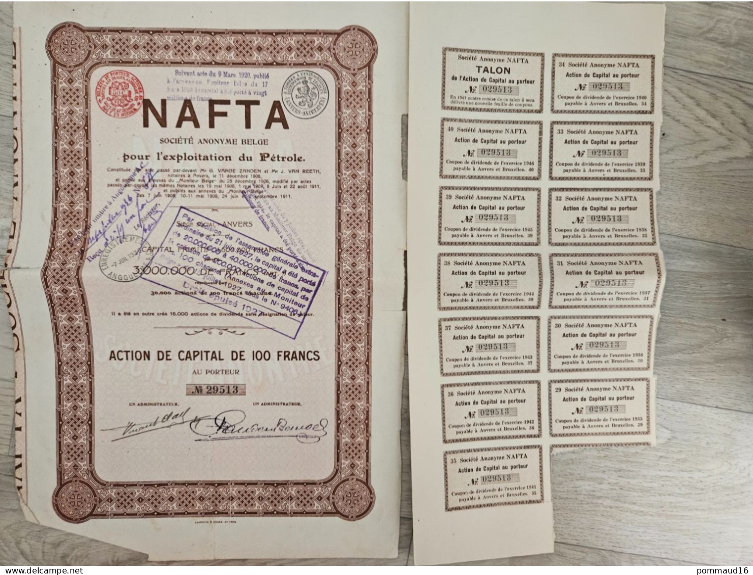 Action Au Porteur NAFTA N°29513 - Erdöl