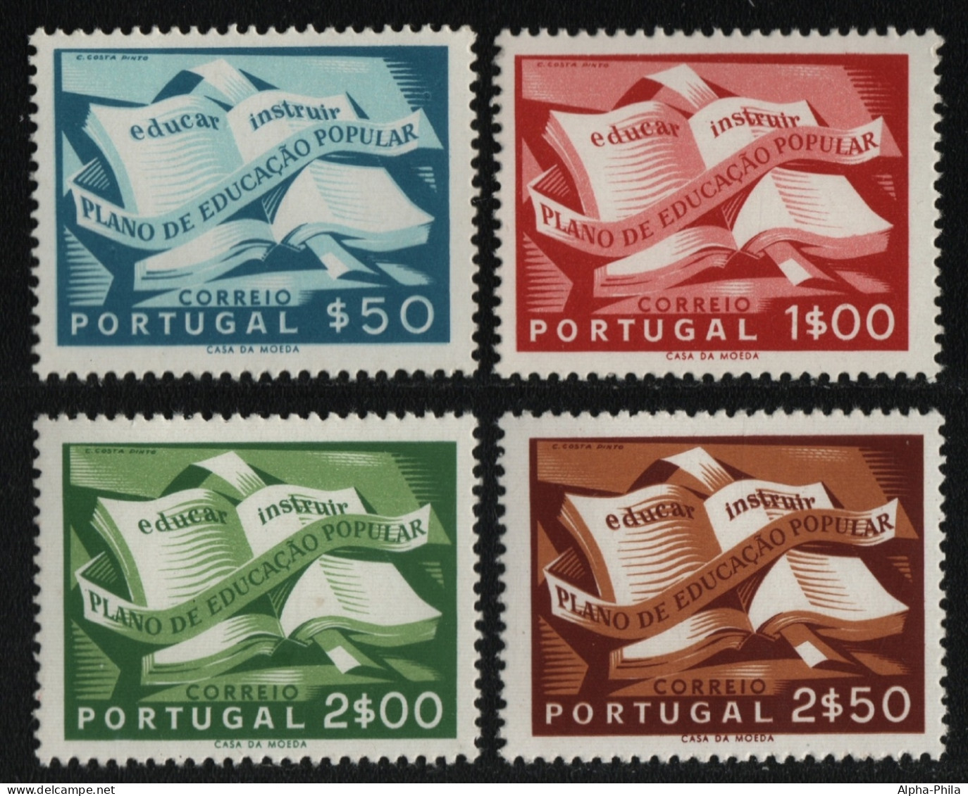 Portugal 1954 - Mi-Nr. 825-828 ** - MNH - Volksbildungsplan - Ungebraucht