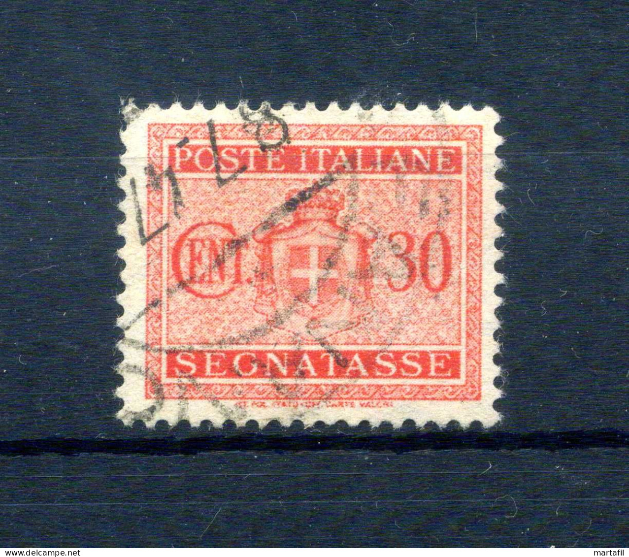 1945 LUOGOTENENZA TASSE N.88 USATO Filigrana Ruota - Segnatasse
