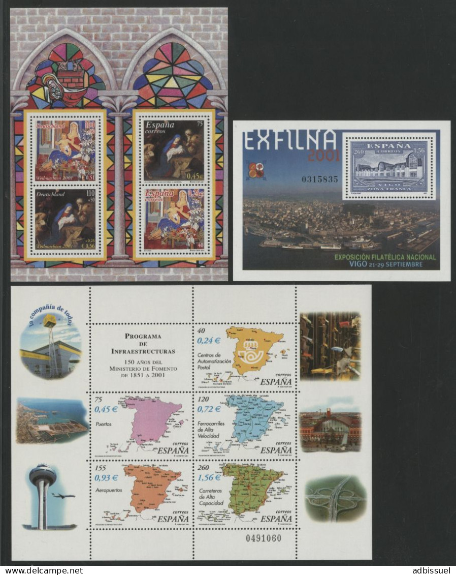 ESPAGNE 2001 Année Complète Vendue à La Valeur Faciale. Cote 112.65 € N° 3776 à 3856 Neufs ** (MNH). 5 PHOTOS - Années Complètes